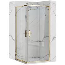 Dušo kabina Rea Punto, kvadratinė, be padėklo, 80 cm x 80 cm x 190 cm, aukso sp./grūdintas