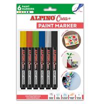 Teksto žymeklis Alpino Crea+ 1AAR000250, 2 - 3 mm, įvairių spalvų, 6 vnt.