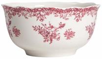 Servēšanas bļoda Homla Lourry Basic, 450 ml, 14 cm x 14 cm, Ø 14 cm, balta krās./sarkana krās., porcelāna