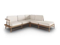 Kampinė lauko sofa Calme Jardin Belize CAL_RCO_152_F1_BELIZE1, balta sp., dešininė, 230 cm x 220 cm x 74 cm