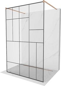 Dušas siena Mexen Kioto Walk-in, 110 cm x 200 cm, brushed copper krās./rūdītais