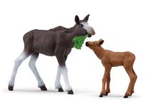 Žaislinė figūrėlė Schleich Wild Life Moose With Calf 42603S, įvairių spalvų