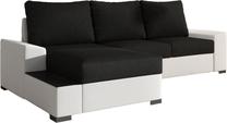 Kampinė sofa Negro Sawana 14, Soft 17, balta sp./juoda sp., kairinė, 160 x 245 cm x 90 cm