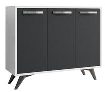 Kumode Kalune Design Piffa 811MDD4143, antracīta krās./balts krās., 82 cm x 100 cm x 35 cm