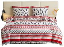 Kalėdinis patalynės užvalkalų komplektas PGJ-36, mėlynas/baltas/raudonas, 140 x 200 cm