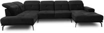 Kampinė sofa Bretan Velvetmat 10, juoda sp., kairinė, 205 x 350 cm x 107 cm