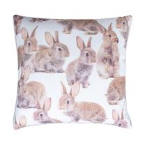Dekoratīvs spilvens Home4you Holly Rabbits, balts krās./bēša krās., 45 cm x 45 cm