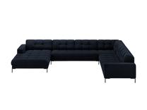 Kampinė sofa Micadoni Mamaia Velvet, tamsiai mėlyna sp., dešininė, 327 x 256 cm x 75 cm