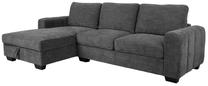 Kampinė sofa Home4you Marita, tamsiai pilka sp., kairinė, 264 x 155 cm x 86 cm