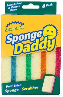 Kempinė valymui Scrub Daddy Sponge Daddy, mėlyna sp./geltona sp./žalia sp., 4 vnt.