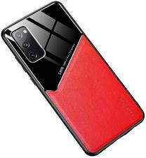 Telefona vāciņš Mocco Lens Leather Back Case Samsung Galaxy A42 5G, melna krās./sarkana krās., Samsung