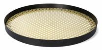 Padėklas Homla Rattan AW22 817422, 40 cm x 3 cm, 40 cm, Ø 40 cm, Skaidri sp./Juoda sp.