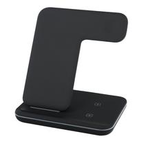 Telefono įkroviklis OEM Qi with LED 3in1 15W GY-Z5A, 3 x Qi Wireless, juoda sp., 15 W