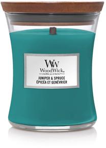 Žvakė, aromatinė WoodWick Juniper & Spruce, 65 h, 275 g, mėlyna sp.