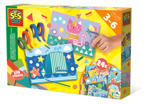 Popierinių figūrų gaminimo rinkinys SES Creative I Learn To Paste And Recognize Shapes, įvairių spalvų