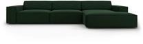 Kampinė sofa Micadoni Home Jodie 4 Seats, tamsiai žalia sp., dešininė, 284 x 166 cm x 70 cm
