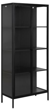 Vitrina Newcastle 21540, juoda sp., 80 cm x 40 cm x 180 cm