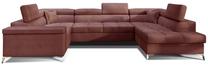 Kampinė sofa Thiago Monolith 63, rožinė sp., dešininė, 350 x 202 cm x 90 cm