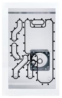Panelė Stealkey Customs Lian Li O11D Mini Front MK2 D5 Distroplate - White, 0.435 l, 2.1 cm, skaidri sp./balta sp.