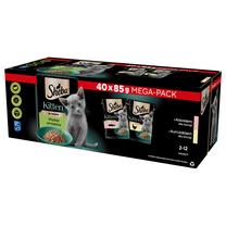 Mitrā kaķu barība Sheba Kitten, vistas gaļa/lasis, 0.085 kg x 40 gab.