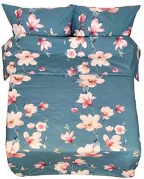 Пододеяльник Rustilė Spring Twigs 3312, синий цв./светло-розовый цв., 200 см x 200 см
