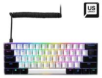 Vadu spēļu tastatūra Sharkoon SGK50 S4 Kailh Blue, EN, balta krās./melna krās.