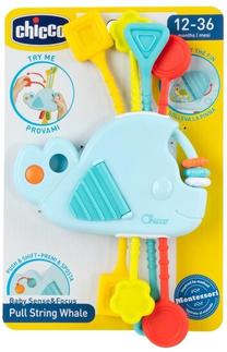 Развивающая игрушка для младенца Chicco Baby Sense & Focus Pull String Whale, многоцветный