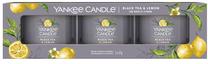 Žvakių rinkinys, aromatinė Yankee Candle Black Tea&Lemon 1632042E, 10 h, 37 g, 3 vnt., pilka sp.