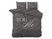 Patalynės užvalkalų komplektas Room99 Pure Cotton Love For You and Me, antracito sp., 60 x 70 cm, 160 x 200 cm