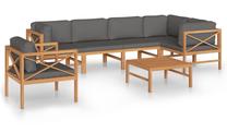 Āra mēbeļu komplekts VLX Garden Lounge Set, pelēks krās./brūns krās., 6 sēdvietas