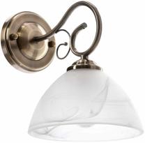 Lampa sienas Candellux Lighting Horizon 21-45171, E27, 1 x 40 W, balta krās. / brūna krās.