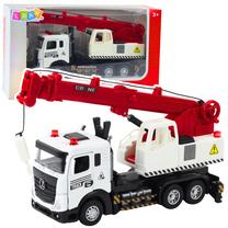 Žaislinis autokranas Lean Toys Engineering Truck, balta sp./raudona sp.