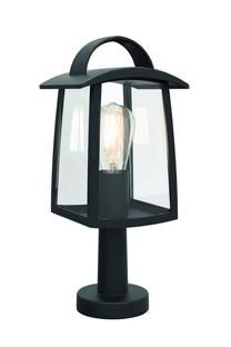 Brīvi stāvošs āra gaismeklis Lutec Kelsey 7273604012, 40W, E27, IP44, melna krās., 17 cm x 40 cm