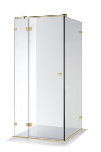 Dušas kabīne Brasta Glass Ana Plus, kairinė, kvadrātveida, bez paliktņa, 100 cm x 80 cm x 200 cm, zelta krās./caurspīdīgs