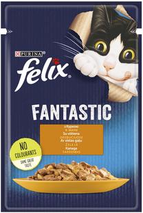 Mitrā kaķu barība Felix Fantastic, vistas gaļa, 0.085 kg