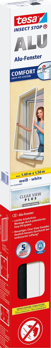 Moskītu tīkls Tesa Alu Comfort Mosquito Net with Frame, alumīnija krās./melns krās., 140 cm