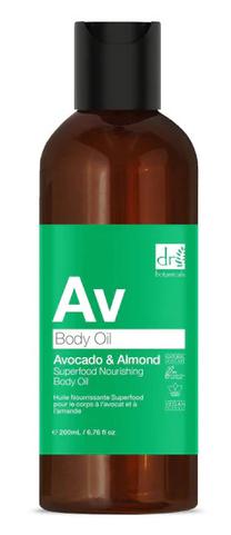 Kūno aliejus Dr. Botanicals Avocado & Almond Superfood, 200 ml