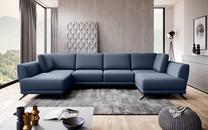 Kampinė sofa Larco Gojo 40, tamsiai mėlyna sp., 191 x 362 cm x 90 cm