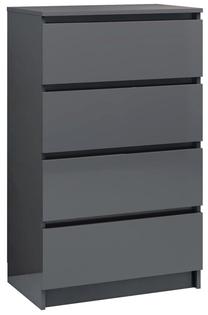 Komoda VLX Sideboard High Gloss, pilka sp., 98.5 cm x 60 cm x 35 cm