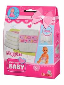 Подгузники для кукол Simba New Born Baby Diapers, белый цв.