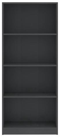 Spinta VLX 4-Tier Book Cabinet Chipboard, pilka, 60 cm x 24 cm x 142 cm