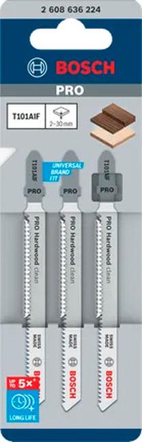 Pjūklo peilių rinkinys Bosch T 101 AIF, 10 cm, 3 vnt.