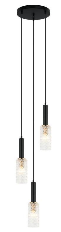 Valgusti rippuv Italux Pearl PND-43363-3, E14, 3 x 40 W, läbipaistev v. / kuldne v.