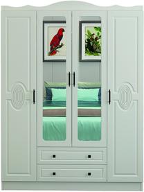 Spinta Kalune Design Yekta 404, balta sp., 50 cm x 140 cm x 186 cm, su veidrodžiu
