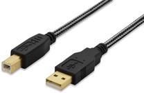 Vads Ednet USB 2.0 A male, USB 2.0 B male, 1.8 m, melna krās.