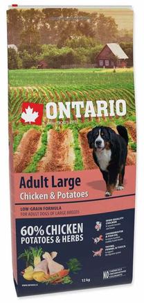 Сухой корм для собак Ontario Adult Large, курица/картофель, 12 кг