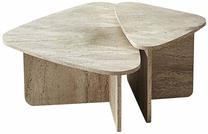 Kavos staliukų komplektas Kalune Design Ballare, travertine sp., 40 - 60 cm x 90 cm x 35 - 40 cm, 2 vnt.