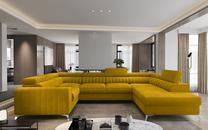 Kampinė sofa Louis Loco 45, geltona sp., dešininė, 202 x 347 cm x 92 cm