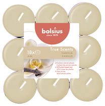 Žvakė, aromatinė/arbatinė Bolsius Vanilla, 4 h, 18 vnt., balta sp.
