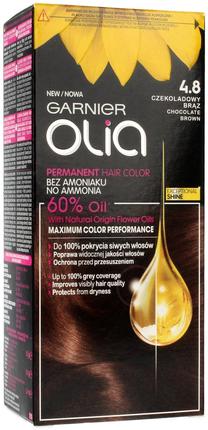 Matu krāsa Garnier Olia, chocolate brown krās., 4.8, 50 ml